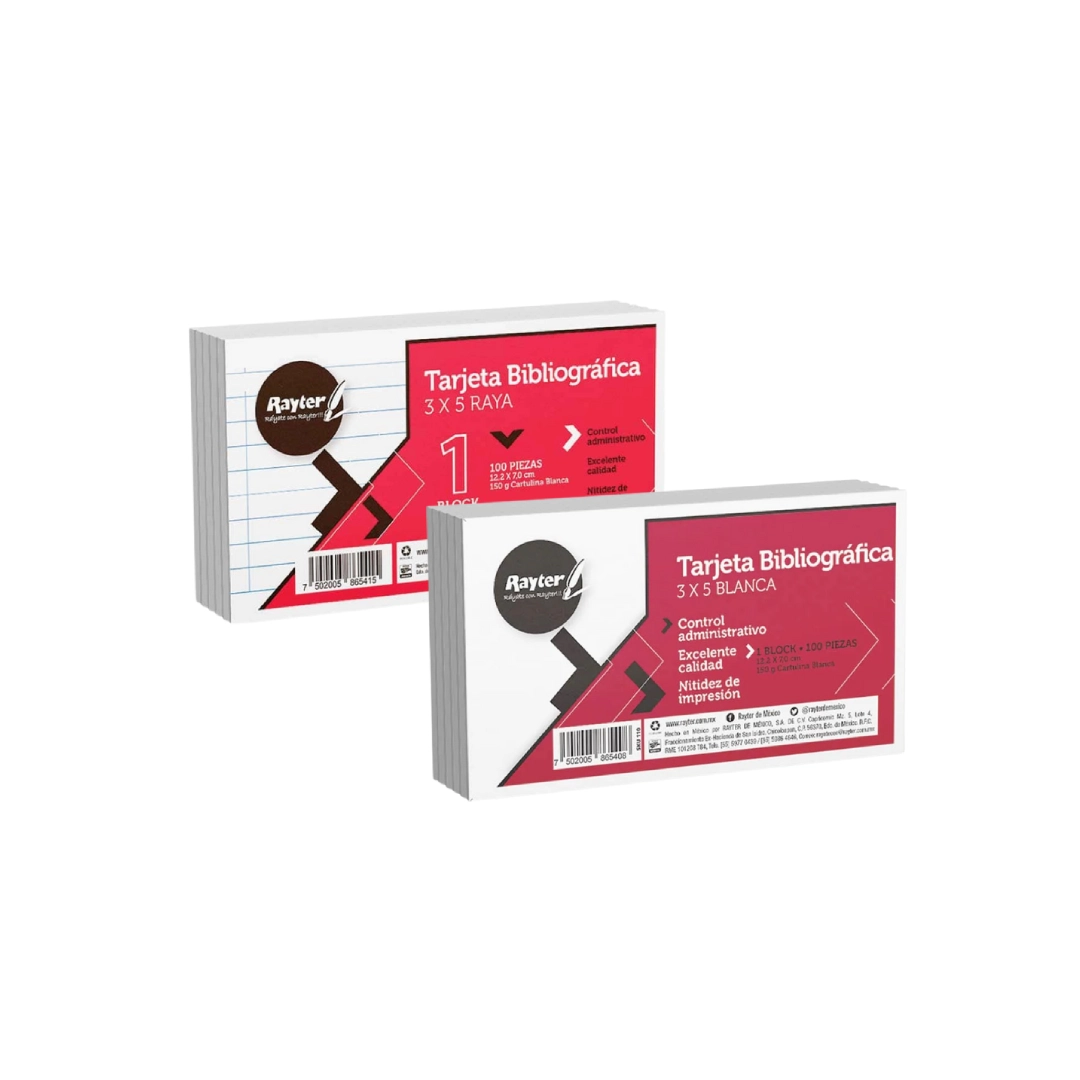 Ficha Bibliográfica Rayada/Blanco