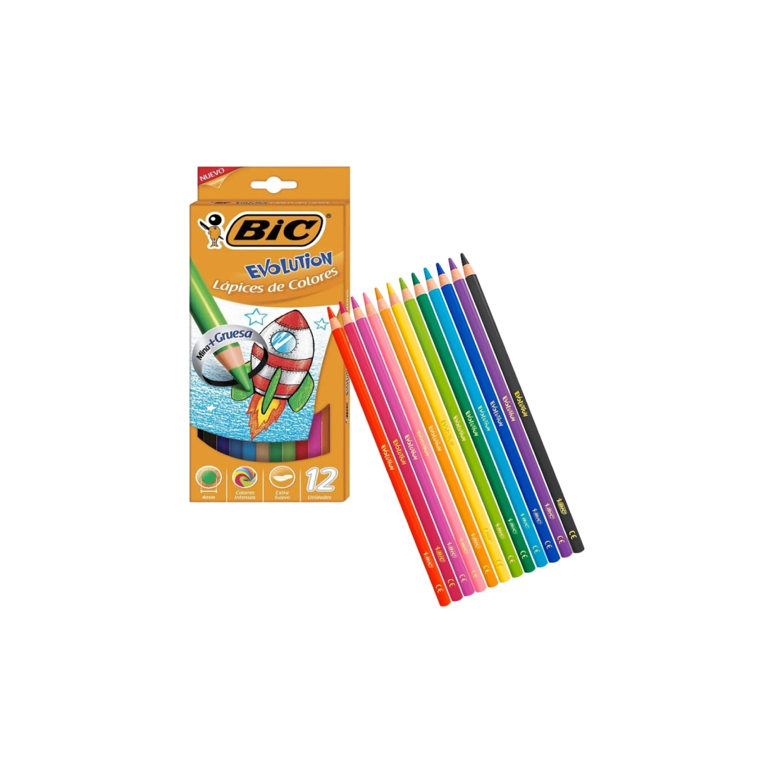Colores con 12 piezas Bic Evolution